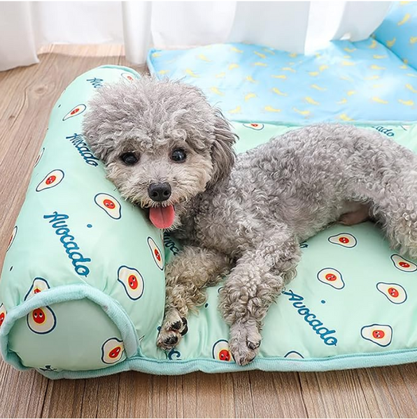 Охолоджуюча підстилка з подушкою Derby Ice Silk Summer Pet Cooling Mat Avocado для домашніх тварин CM008-1-6080 фото