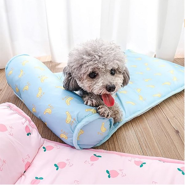 Охлаждающая подстилка с подушкой Derby Ice Silk Summer Pet Cooling Mat Bananas для домашних животных CM008-3-6080 фото