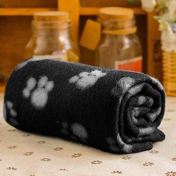 Плед Paw Print Soft Fleece Blanket, Black 9406 9090 00 3-5 фото