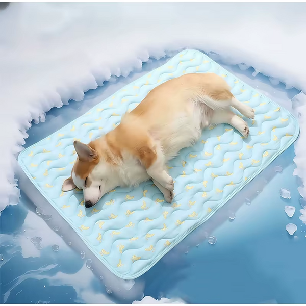Літня охолоджуюча підстилка для котів Derby Ice Silk Material Summer Pet Cooling Mat Bananas CM012-3-70х100 фото