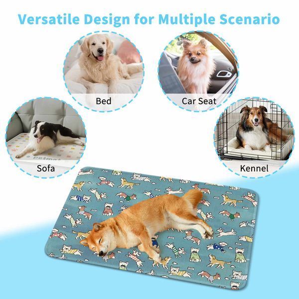 Літня охолоджуюча підстилка для собак Derby Ice Silk Material Summer Pet Cooling Mat Dog Pattern - Green CM009-2-85х120 фото