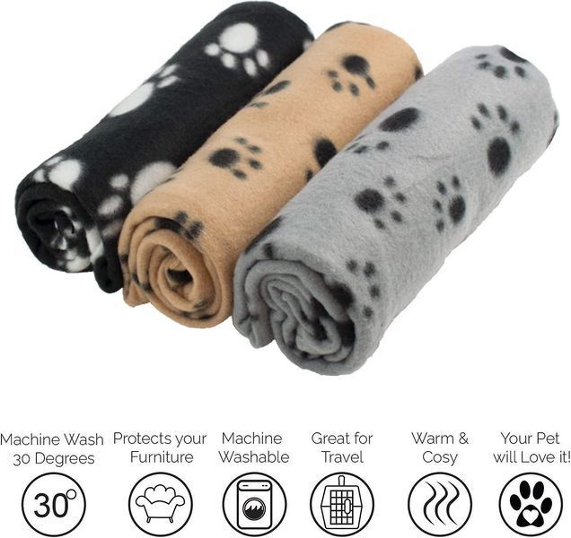 Плед Paw Print Soft Fleece Blanket, Gray 9408 9090 00 3-9 фото