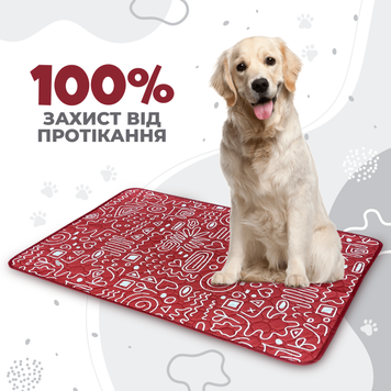 Багаторазова пелюшка для собак Pelushka Red Abstraction ZY-031-patt_40х60 см фото