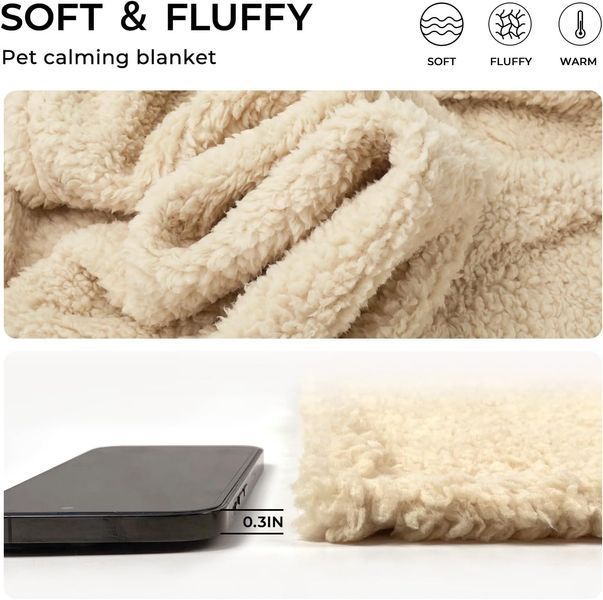 Ковдра-плед Derby Calming Blankets Fluffy Premium Fleece, Beige 6301400000-009 фото
