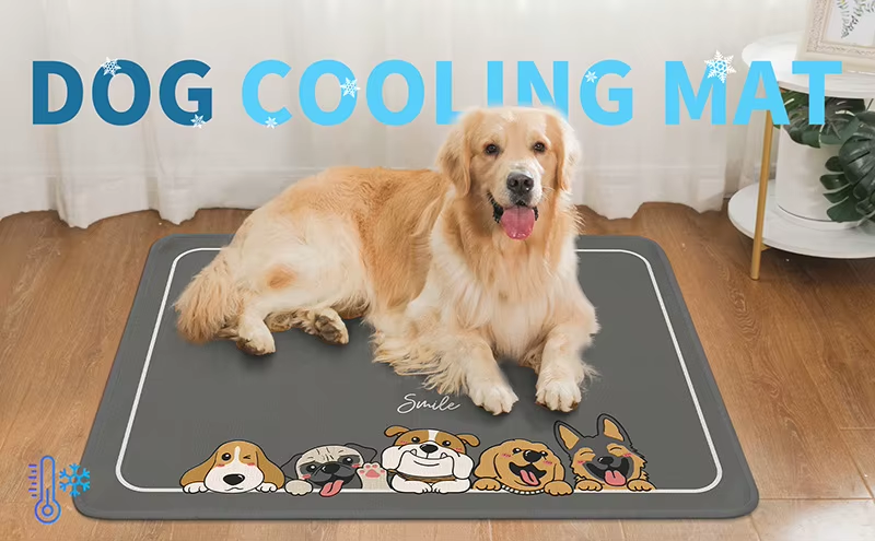 Летняя охлаждающая подстилка для собак Derby Ice Silk Summer Pet Cooling Mat Dogs Smile CM011-04-85х120 фото